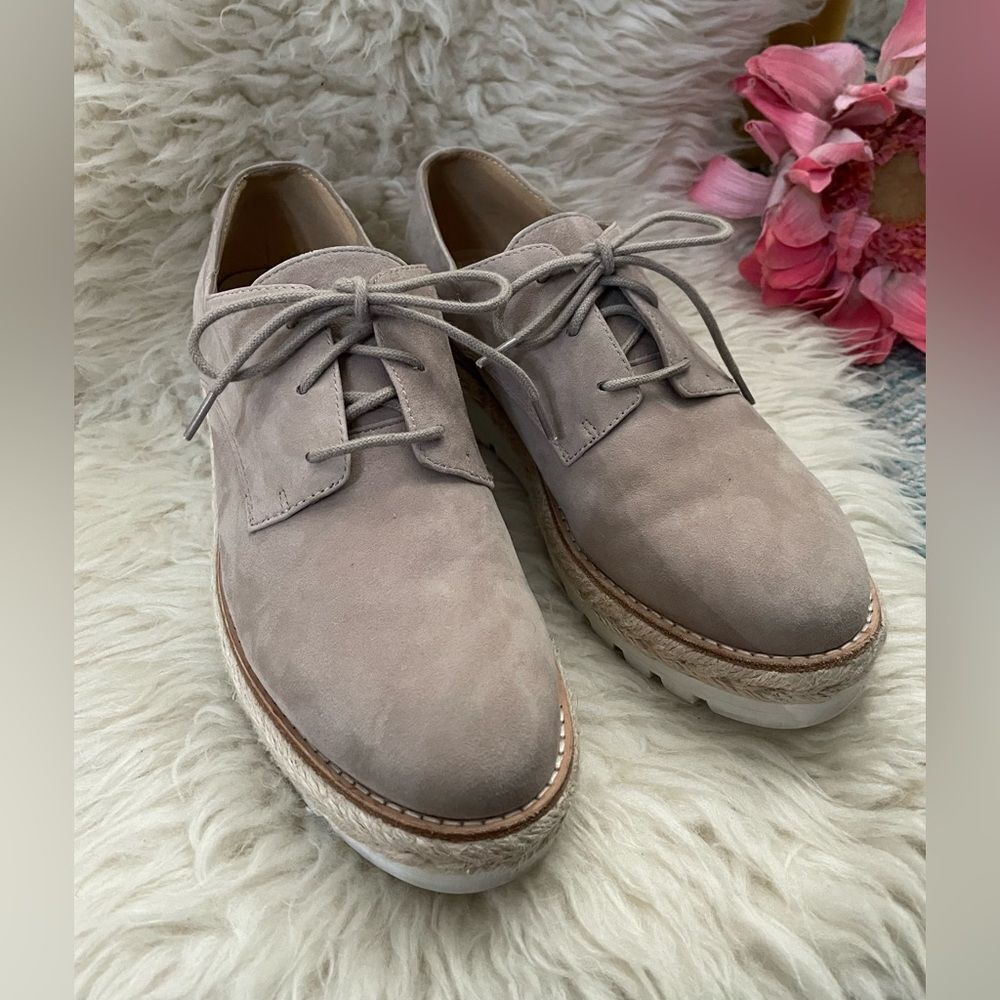 Eileen Fisher Everly Derby Lace-Up Shoes Nubuck Suede  7